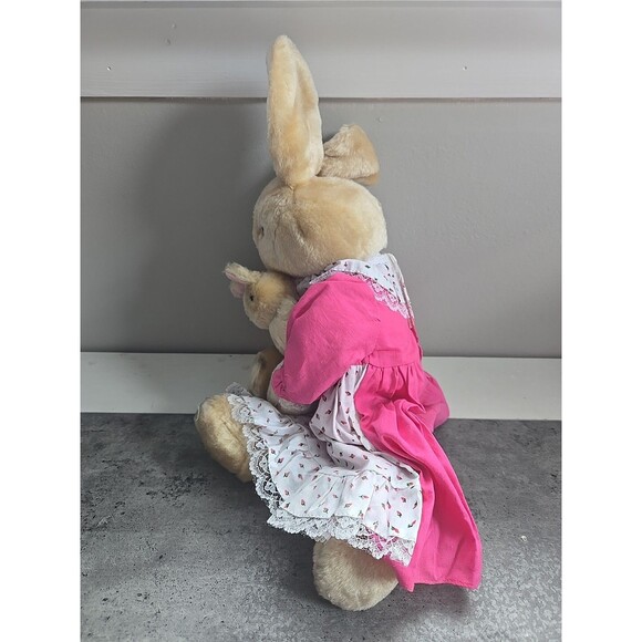 Vintage Country Easter Bunny Plush 18" Mommy & Me Chadwick Miller 1986 - Picture 2 of 6